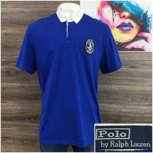 Vintage Polo Ralph Lauren Collection Polo Golf Shirt Mens Size 2XL Blue Cotton